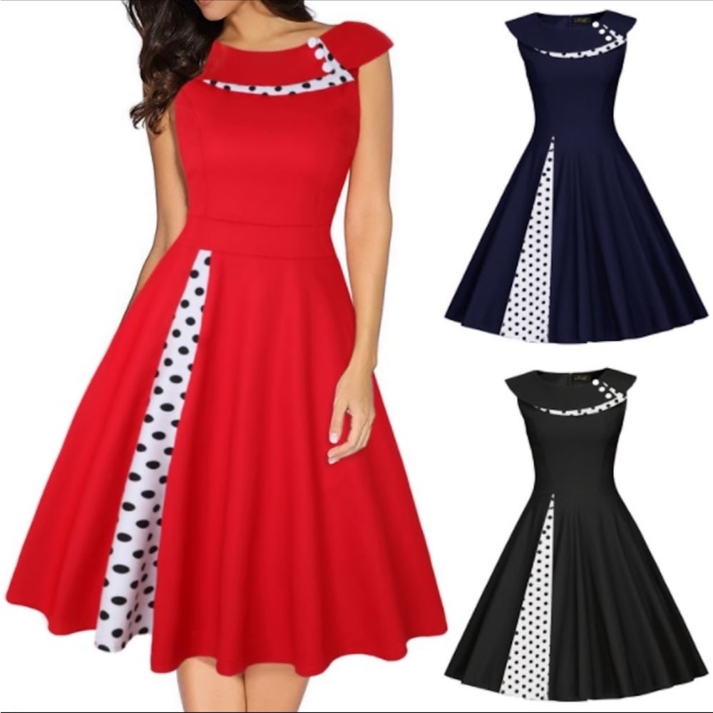 Audrey Hepburn Country Girl Gentlewoman Dress in BLUE Size Medium